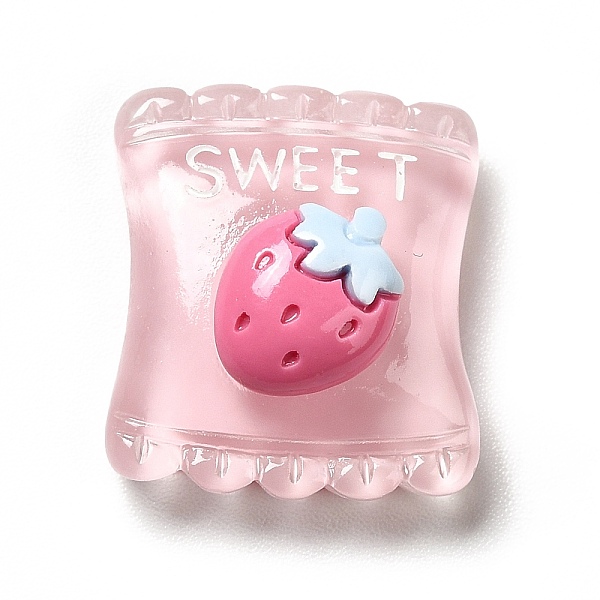 

PandaHall Transparent Resin Cabochons, Candy with Strawberry, Pink, 18.5x16x9mm Resin Candy Pink