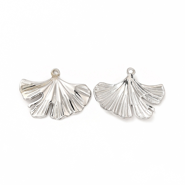 

PandaHall 304 Stainless Steel Pendants, Ginkgo Leaf Charm, Stainless Steel Color, 22.5x30x2mm, Hole: 1.4mm 304 Stainless Steel Leaf