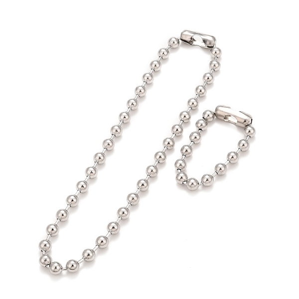 

PandaHall 304 Stainless Steel Ball Chain Necklace & Bracelet Set, Jewelry Set with Ball Chain Connecter Clasp for Women, Stainless Steel...