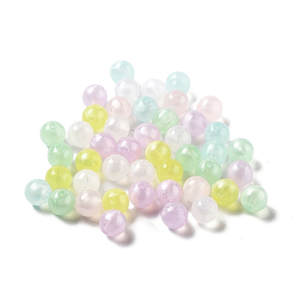 

PandaHall UV Plating Acrylic Beads, Iridescent, Round, Mixed Color, 7.5mm, Hole: 1.6mm, about 2000pcs/500g Acrylic Round Multicolor