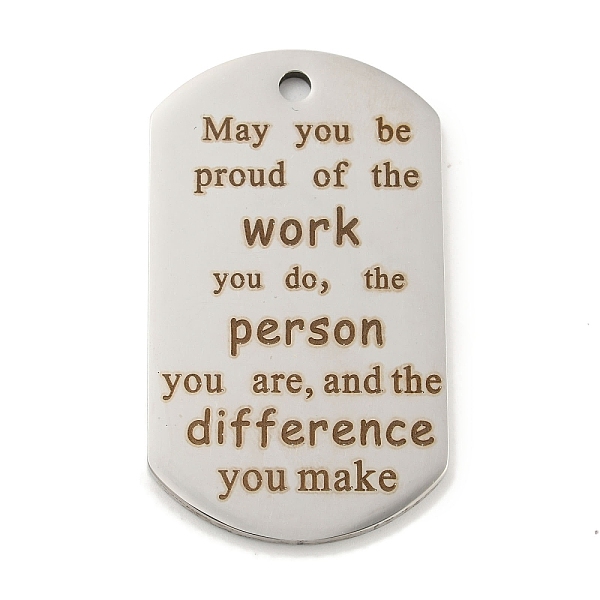

PandaHall 201 Stainless Steel Pendants, Work Message Charms, Oval with Word Charms, Stainless Steel Color, 49x28x2mm, Hole: 3mm 201...