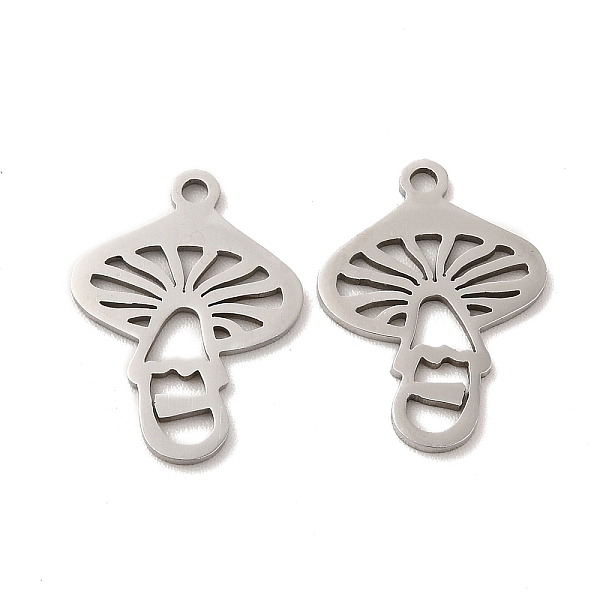

PandaHall 201 Stainless Steel Pendants, Mushroom Charm, Stainless Steel Color, 17.5x13x1mm, Hole: 1.4mm 201 Stainless Steel Mushroom