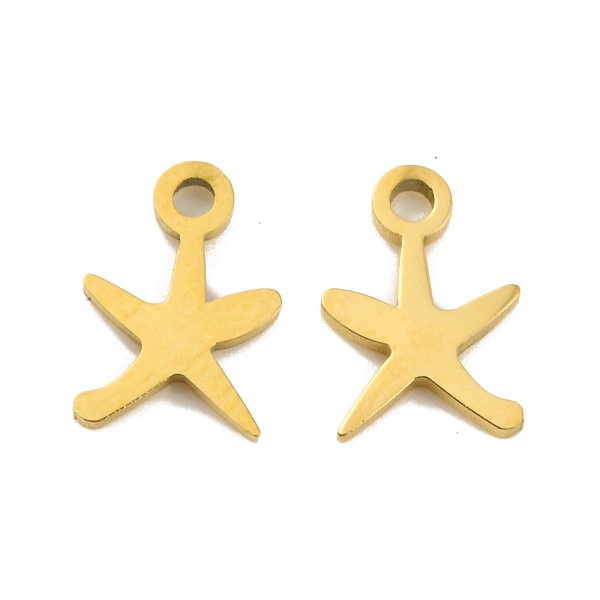 

PandaHall Ion Plating(IP) 304 Stainless Steel Charms, Laser Cut, Starfish Charm, Real 18K Gold Plated, 10x7x1mm, Hole: 1.4mm 304 Stainless...