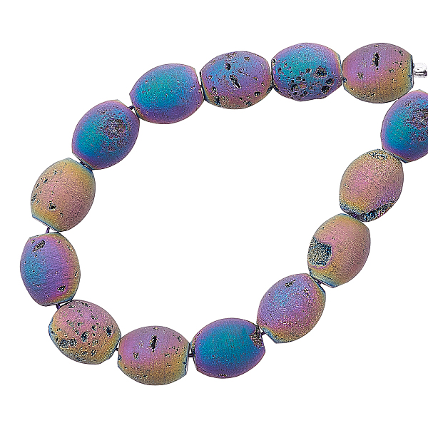 

PandaHall ARRICRAFT Electroplated Natural Druzy Geode Agate Bead Strands, Barrel, Multi-color Plated, 14x12mm, Hole: 1mm, about 13pcs/strand...