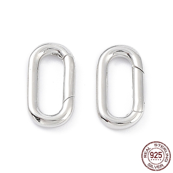 

PandaHall Rhodium Plated 925 Sterling Silver Spring Gate Rings, Oval, Platinum, 17.5x9x2mm, Inner Diameter: 12.5x4.5mm Sterling Silver