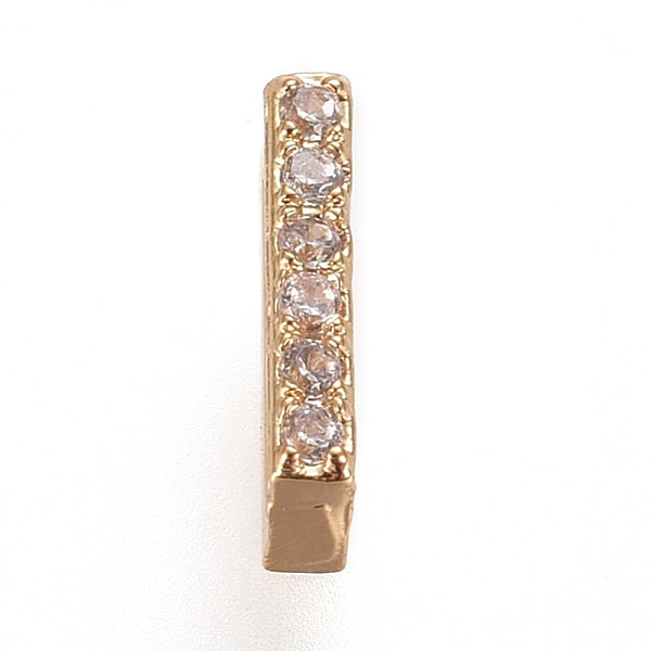 

PandaHall Golden Plated Brass Micro Pave Cubic Zirconia Slide Charms, Letter, Clear, Letter.I, 7~7.5x1.5~6.5x3mm, Hole: 6x1mm Brass+Cubic...
