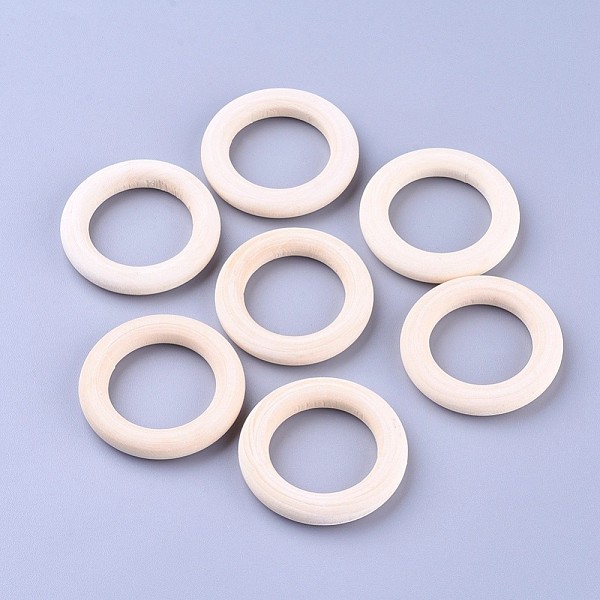 

PandaHall Unfinished Wood Linking Rings, Macrame Wooden Rings, Annular, Khaki, 40x8mm, Hole: 25.5mm Wood Ring Yellow