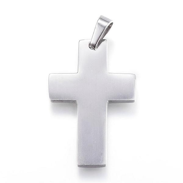 

PandaHall 304 Stainless Steel Pendants, Latin Cross, Stainless Steel Color, 35x23x2mm, Hole: 4x8mm 304 Stainless Steel Cross
