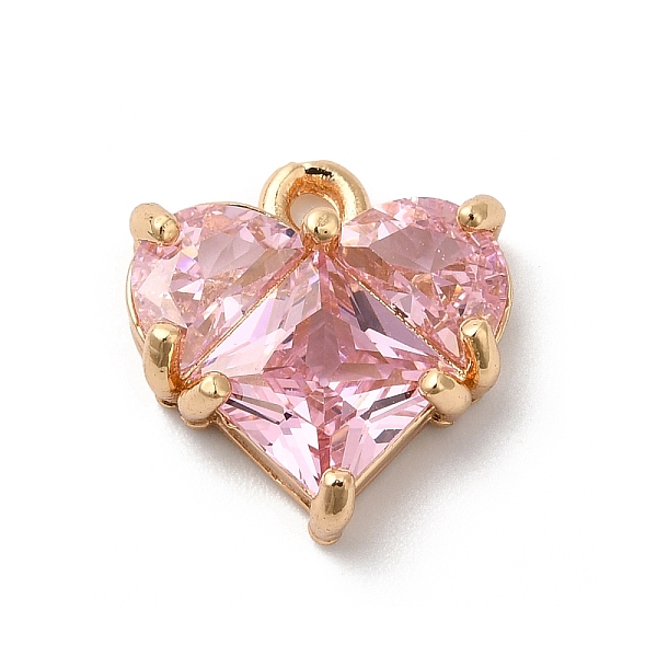 

PandaHall Brass Charms, with Glass, Heart, Golden, Pearl Pink, 12.5x12x4mm, Hole: 1.4mm Brass+Glass Heart