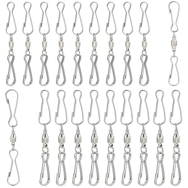 

PandaHall Gorgecraft 20Pcs 2 Style Stainless Steel Spinning Dual Clip Swivel Hooks, for Wind Spinners, Hanging Windsock, Wind Chimes Crystal...