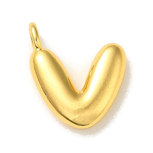 

PandaHall Brass Pendants, Real 18K Gold Plated, Letter V, 19.5x16x5.5mm, Hole: 3.3mm Brass Letter V