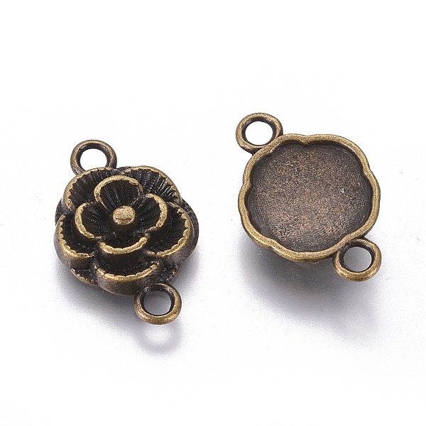 

PandaHall Tibetan Style Links connectors, Antique Bronze, Lead Free,Cadmium Free and Nickel Free, Flower, 12mm in diameter, 3.5mm thick...