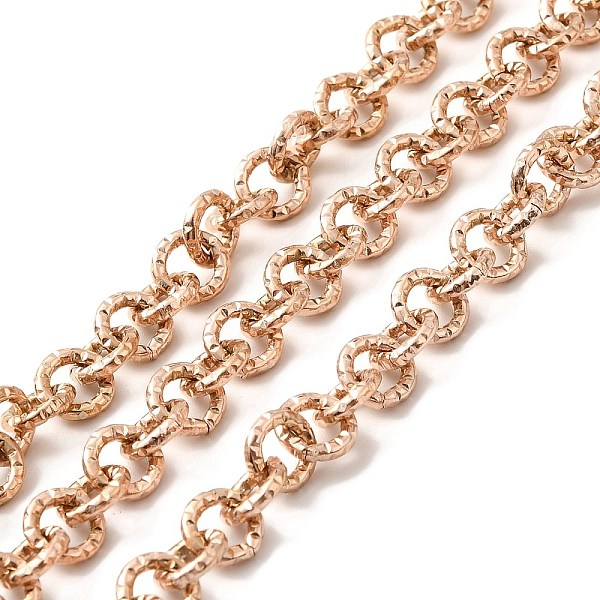 

PandaHall Ion Plating(IP) 304 Stainless Steel Textured Cable Chains, with Spool, Unwelded, Rose Gold, 7~8x1.2~1.5mm, about 16.40 Feet...