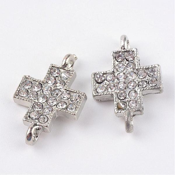 

PandaHall Alloy Rhinestone Links connectors, Cross, Platinum, 19.5x12.5x4mm, Hole: 2mm Alloy+Rhinestone Cross Clear