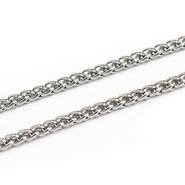 

PandaHall 304 Stainless Steel Wheat Chains, Foxtail Chain, Unwelded, Stainless Steel Color, 4x2.5x0.8mm 304 Stainless Steel