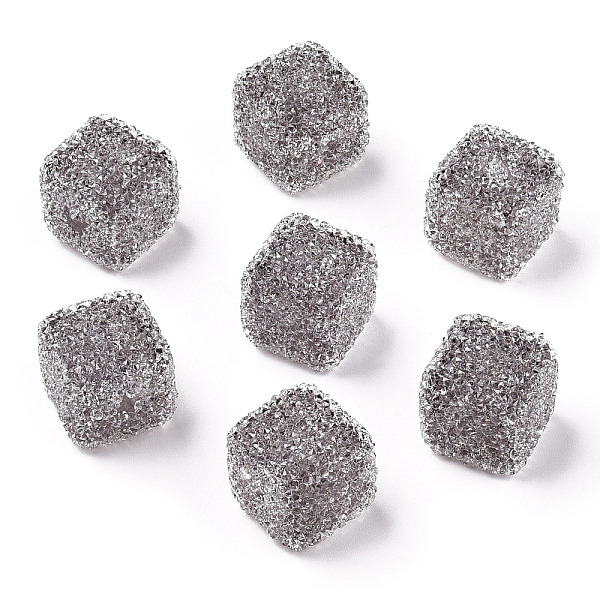 

PandaHall Resin Beads, with Rhinestone, Drusy Cube, Dark Gray, 16x16x16mm, Hole: 3.6mm Resin+Rhinestone Cube