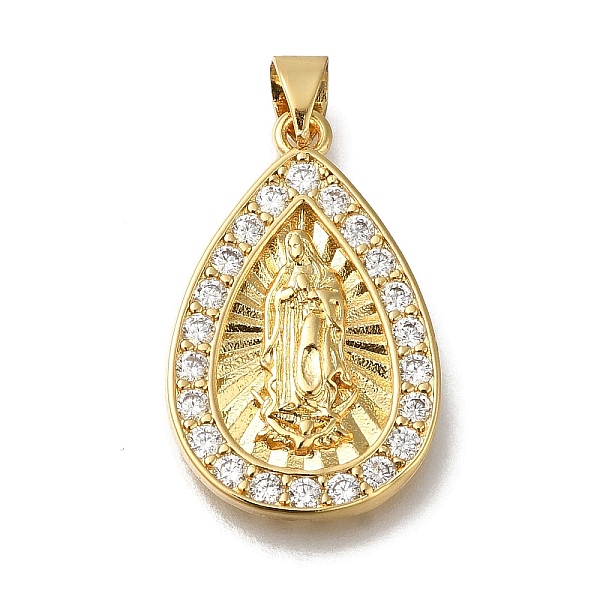 

PandaHall Rack Plating Brass Micro Pave Clear Cubic Zirconia Pendants, Long-Lasting Plated, Cadmium Free & Lead Free, Virgin Mary Charms...