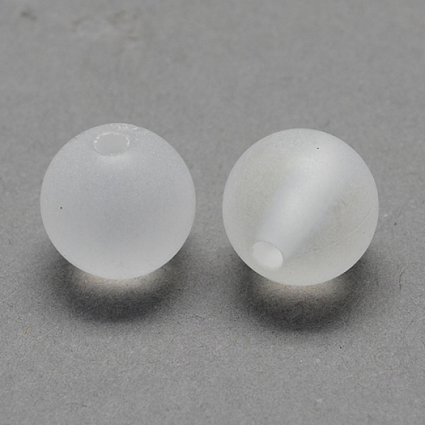 

PandaHall Transparent Acrylic Ball Beads, Frosted Style, Round, Clear, 10mm, Hole: 2mm, about 938pcs/500g Acrylic Round Clear
