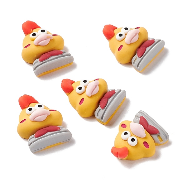

PandaHall Opaque Resin Cabochons, Rooster, Gold, 22x18x11.5mm Resin Rooster Gold