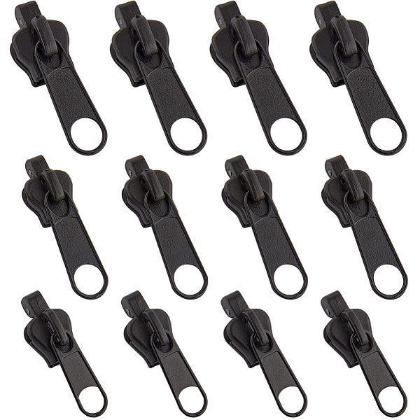 

PandaHall Gorgecraft 12Pcs 3 Style POM Replacement Zipper Sliders, for Luggage Suitcase Backpack Jacket Bags Coat, Black...