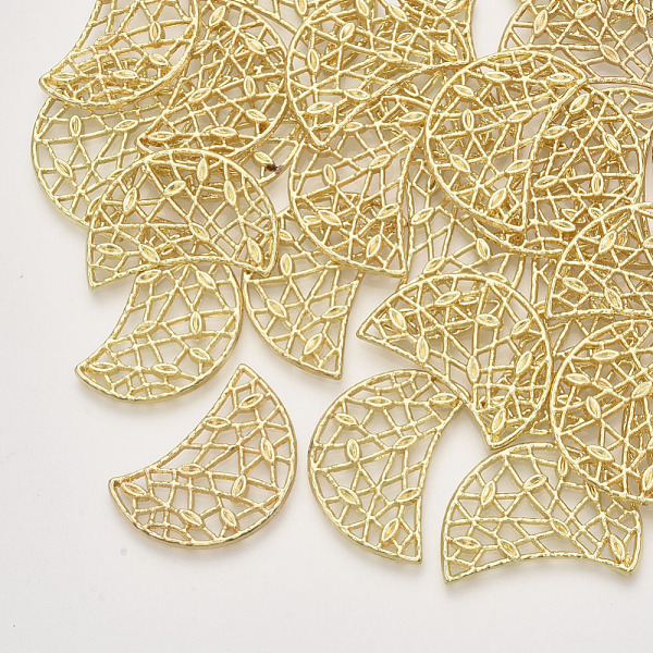 

PandaHall Alloy Filigree Joiners, Moon, Light Gold, 30.5x22x2mm Alloy Moon