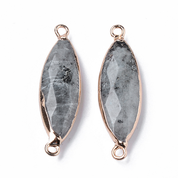 

PandaHall Natural Labradorite Links Connectors, with Light Gold Plated Edge Iron Loops, Rice, Faceted, 34~35x10x5.5mm, Hole: 2mm Labradorite...