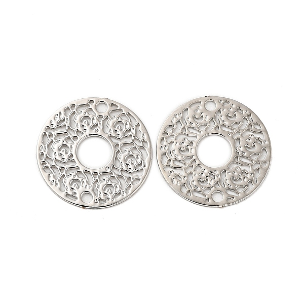 

PandaHall Rack Plating Brass Connector Charms, Etched Metal Embellishments, Long-Lasting Plated, Flat Round Links, Platinum, 13x0.3mm, Hole...
