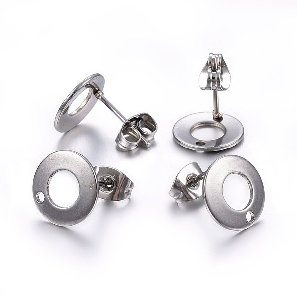 

PandaHall 304 Stainless Steel Stud Earring Findings, Flat Round, Stainless Steel Color, 10x1mm, Hole: 1.5mm, Pin: 0.8mm 304 Stainless Steel...