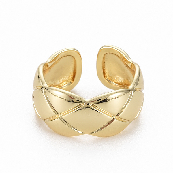 

PandaHall Brass Cuff Rings, Open Rings, Nickel Free, Real 16K Gold Plated, US Size 7(17.3mm) Brass
