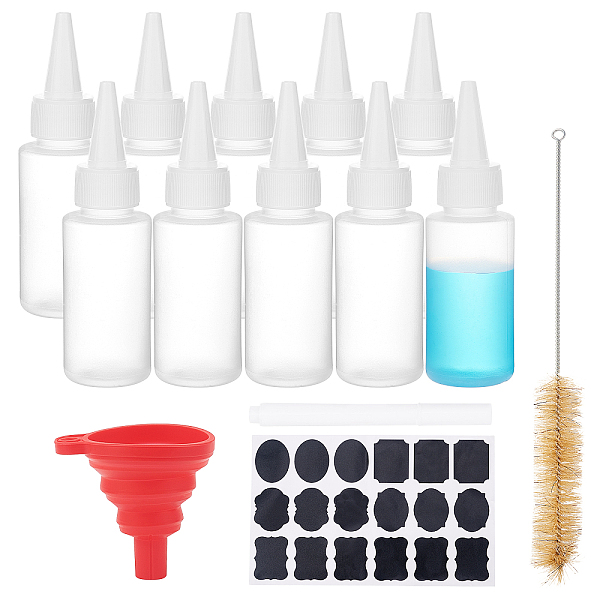 

PandaHall DIY Glue Bottles Kit, with Plastic Glue Bottles & Tip Caps, Silicone Funnel Hopper, Pig Hair Beaker Brush, Chalkboard Sticker..., White