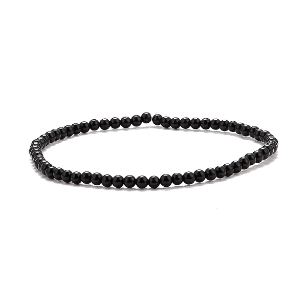 

PandaHall Mini Natural Black Onyx Beaded Stretch Bracelets, for Women Girls, Inner Diameter: 2-1/8 inch(5.4cm) Black Onyx