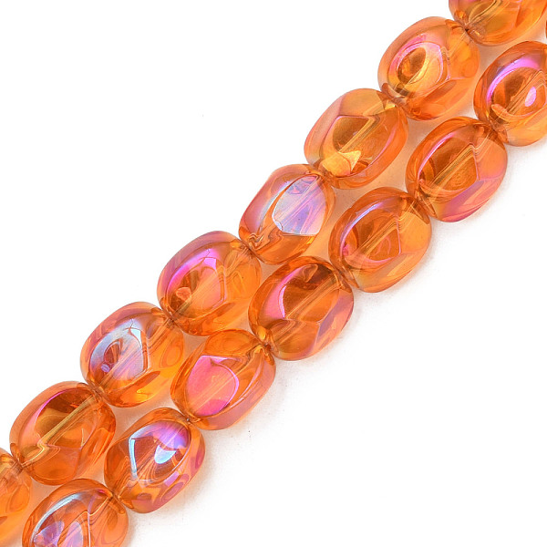 

PandaHall Electroplate Glass Beads Strands, Half Plated, AB Color, Oval, Dark Orange, 12x10.5x10mm, Hole: 1.2mm, about 50Pcs/strand, 23.62...