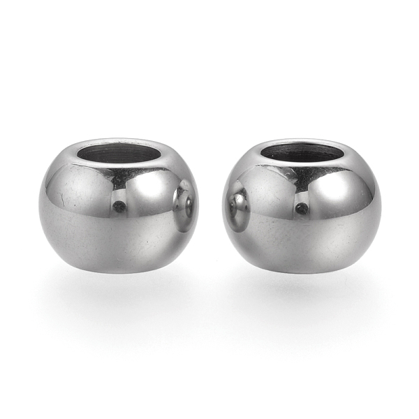

PandaHall 201 Stainless Steel Beads, Rondelle, Large Hole Beads, Stainless Steel Color, 12x8mm, Hole: 6mm 201 Stainless Steel Rondelle