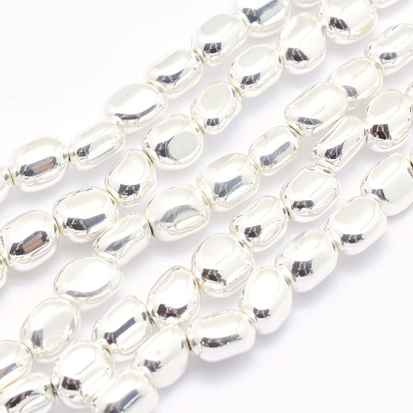

PandaHall Electroplate Non-magnetic Synthetic Hematite Beads Strands, Grade AA, Long-Lasting Plated, Nuggets, Silver Plated, 7x4~6.5mm, Hole...