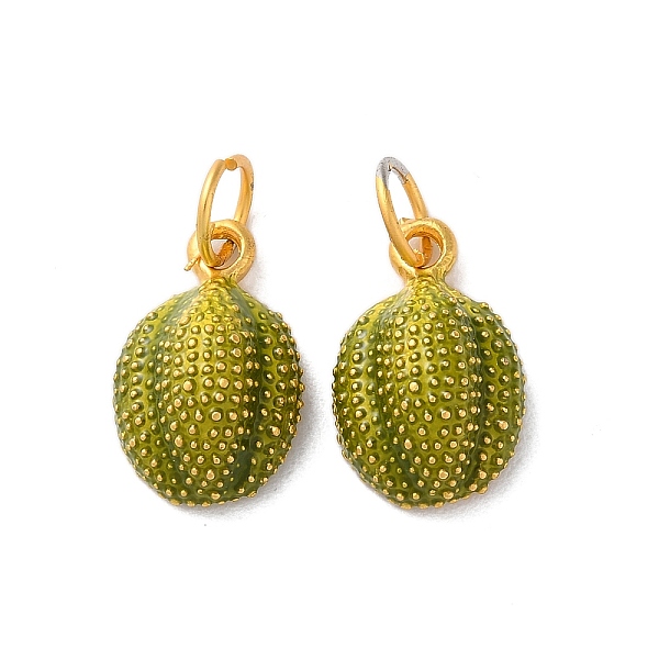 

PandaHall Alloy Enamel Pendants, with Jump Ring, Cadmium Free & Nickel Free & Lead Free, Matte Gold Color, Durian, 15.5x10x6mm, Hole: 5mm...