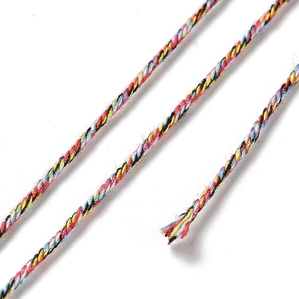 

PandaHall Polyester Twisted Cord, Round, for DIY Jewelry Making, Colorful, 1.2mm, about 38.28 Yards(35m)/Roll Polyester