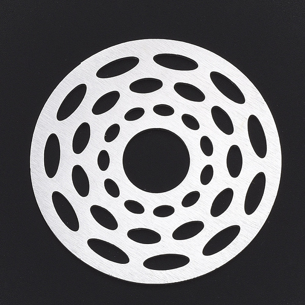

PandaHall Aluminium Filigree Joiners Links, Laser Cut Filigree Joiners Links, Flat Round, Silver Color Plated, 50x1mm Aluminum Flat Round