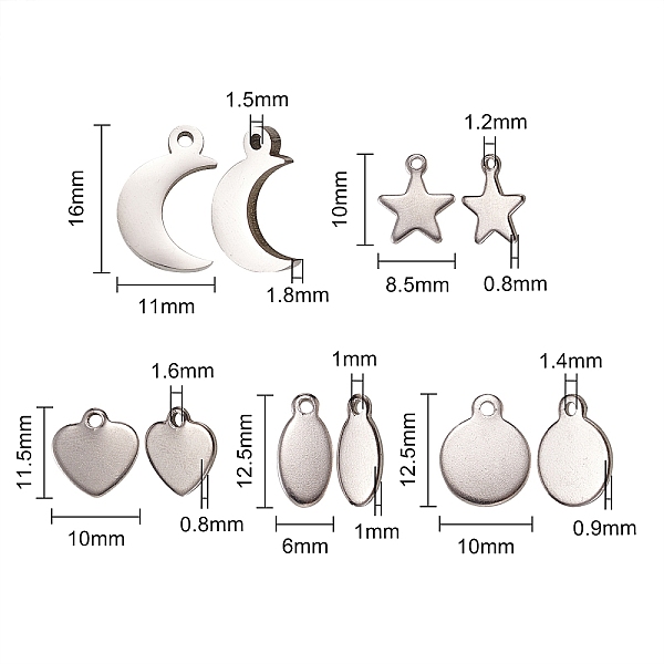 

PandaHall 304 Stainless Steel Pendants, Manual Polishing, Stamping Blank Tag, Stainless Steel Color, 16x11x0.9mm, Hole: 1.4~1.5mm 304...