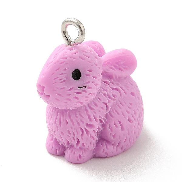 

PandaHall Opaque Resin Pendants, 3D, Rabbit Charm, with Platinum Tone Iron Loops, Plum, 21x12.5x22mm, Hole: 2mm Iron+Resin Rabbit Purple