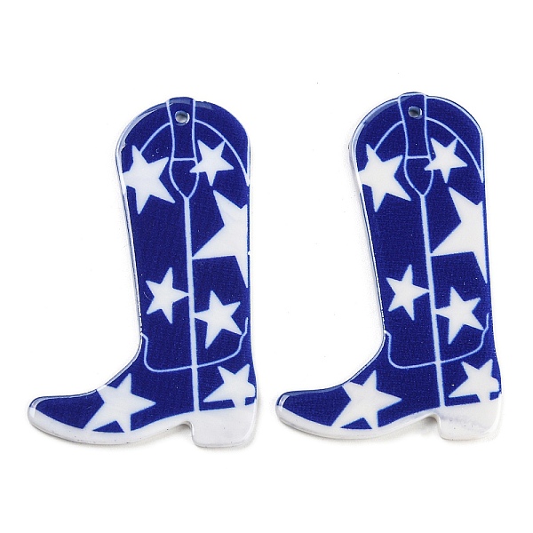 

PandaHall Opaque Acrylic Big Pendants, Boots, Blue, 52x32x1.8mm, Hole: 1.5mm Acrylic Shoes Blue