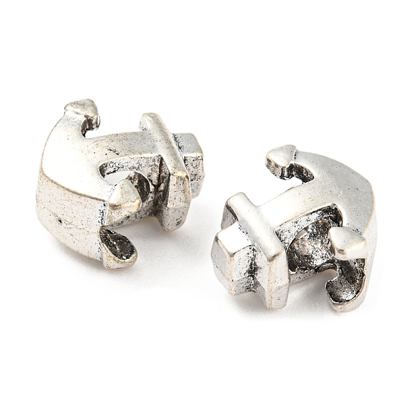 

PandaHall Tibetan Style Alloy European Beads, Large Hole Beads, Cadmium Free & Lead Free, Anchor, Antique Silver, 13x11.5x8mm, Hole: 4.5mm...