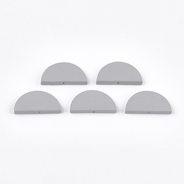

PandaHall Painted Natural Wood Beads, Semicircle, Light Grey, 15x30x4mm, Hole: 1.5mm Schima Wood Half Round Gray