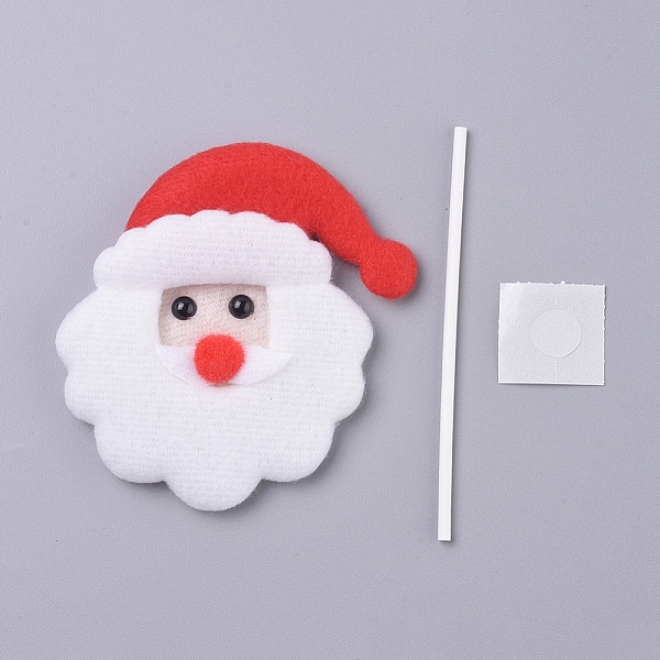 

PandaHall Father Christmas Shape Christmas Cupcake Cake Topper Decoration, for Party Christmas Decoration Supplies, White, 90x82x10mm Fibre...