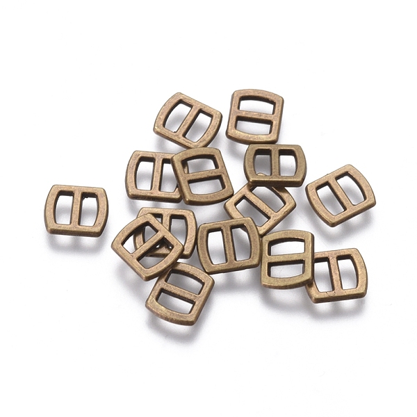 

PandaHall Mini Alloy Buckles, Adjustable Buckle Fasteners, Rectangle, Antique Bronze, 6x5x1mm, Hole: 3x1mm Alloy Rectangle