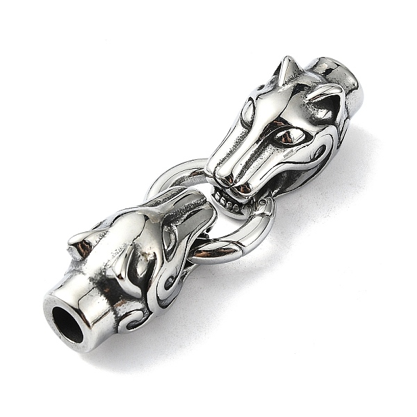 

PandaHall Tibetan Style 304 Stainless Steel Spring Gate Rings, Manual Polishing, Antique Silver, 56mm 304 Stainless Steel