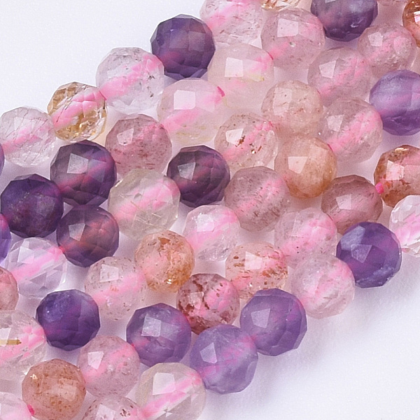 

PandaHall Natural Mixed Quartz Beads Strands, Faceted, Round, 3mm, Hole: 0.7mm, about 115pcs/strand, 15.55 inch(39.5cm) Other Quartz Round