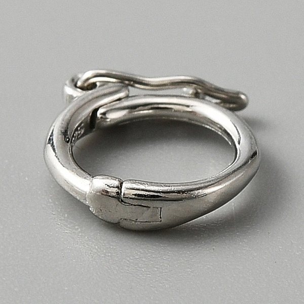 

PandaHall 925 Sterling Silver Twister Clasp, Ring, Platinum, 9x8x2mm, Inner Diameter: 6mm Sterling Silver Ring