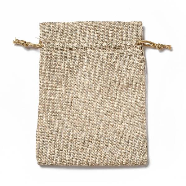 

PandaHall Linen Pouches, Drawstring Bags, with Organza Windows, Rectangle, Antique White, 14x10x0.5cm Cloth None