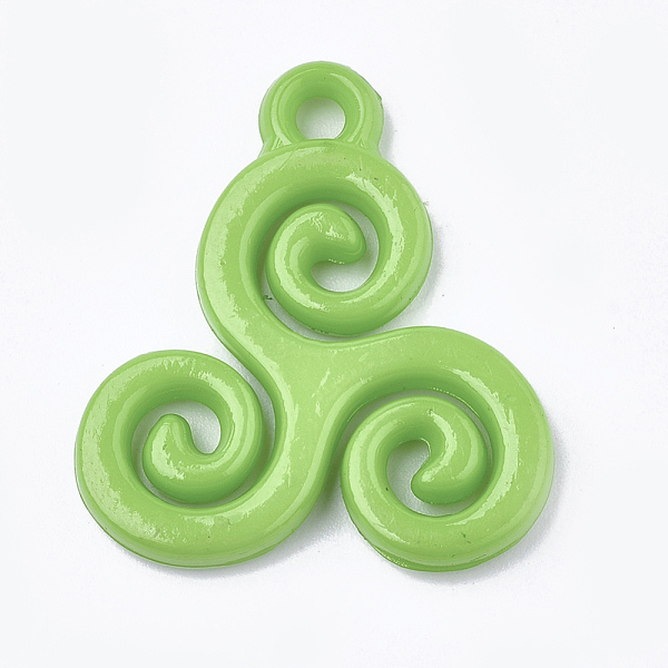 

PandaHall Opaque Acrylic Pendants, Triskelion, Mixed Color, 31x28x3.5mm, Hole: 2.5~3mm, about 370pcs/500g Acrylic Others Multicolor