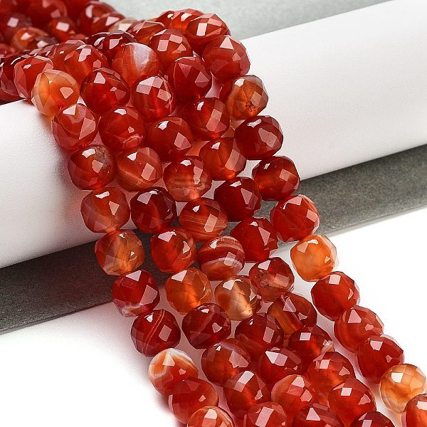 Brins de perles teintes en agate naturelle